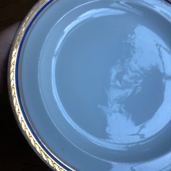 Limoges France Dinner Plate Cobalt Blue Band & Gold 10-inch - Picture 3 of 9